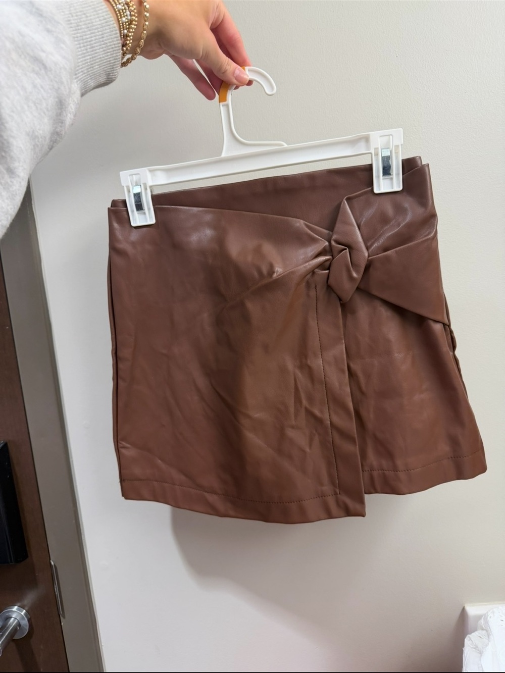 Princess Polly Brown Asymmetrical Faux Leather Mini Skirt
